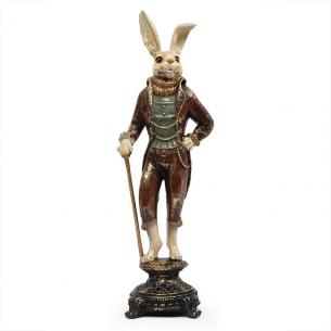 Статуетка з полірезину з потертостями "Кролик з тростиною"