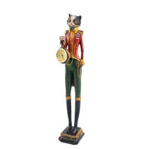 Декоративна статуетка-годинник "Кіт-кавалерист"