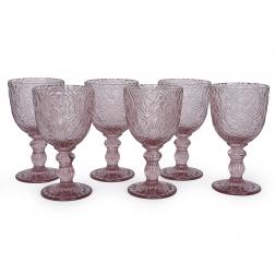 Скляні келихи ніжно-рожевого кольору, 6 шт. Corinto