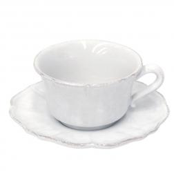 Чашка чайна з блюдцем із білої колекції Impressions