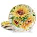 Керамічні тарілки для салату, 4 шт. "Букет соняшників"
