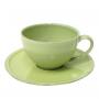 Чашки із блюдцем зелені для чаю, набір 6 шт. Friso