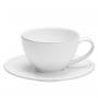Чашки із блюдцем білі для чаю, набір 6 шт. Friso