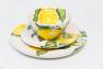 Керамічна тарілка для салату з яскравим малюнком "Сонячний лимон" Villa Grazia  - фото