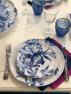 Тарілка обідня із синім малюнком "Вечірній гранат" Villa Grazia  - фото
