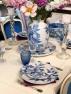 Тарілка обідня із синім малюнком "Вечірній гранат" Villa Grazia  - фото