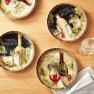 Набір керамічних тарілок для салату із зображеннями вина, 4 шт. "Сонце в келиху" Certified International  - фото