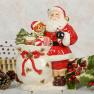 Барвиста новорічна скринька з кераміки у вигляді Діда Мороза з мішком подарунків Lamart Lamart  - фото