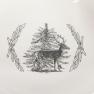 Керамічне новорічне блюдо-кошик з ручкою та фігуркою сови «Лісовий мороз» Fitz and Floyd  - фото