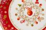 Велика кругла таріль для торта з фарфору з новорічним малюнком "Смак свят" Palais Royal  - фото
