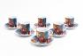 Подарунковий комплект кавових чашок із блюдцями "Добрий Санта з оленем", 6 шт. Palais Royal  - фото