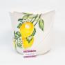 Квіткове кашпо з білої кераміки з яскравим малюнком "Сонячний лимон" Villa Grazia  - фото