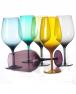 Набір різнокольорових келихів для вина Villa d'Este 6 шт.  - фото