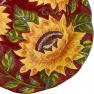 Керамічний салатник червоного кольору з квітковим малюнком "Соняшники на заході сонця" Certified International  - фото