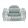 Балконне крісло з штучного ротанга білого кольору з м'якою подушкою Dynasty Skyline Design  - фото