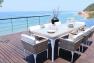 Прямокутний обідній стіл середній з скляною стільницею Brafta Skyline Design  - фото