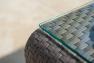 Бежевий плетений журнальний столик зі скляною стільницею Journey Skyline Design  - фото