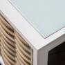 Столик кавовий білий із штучного ротанга Olivia Skyline Design  - фото