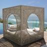 Плетений лаунж-диван з м'яким матрацом для відпочинку на терасі Cube Skyline Design  - фото