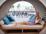Лаунж-диван з м'яким матрацом та круглим навісом із ротангу Moonlight Skyline Design  - фото