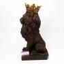 Коричнева статуетка "Лев" із золотою короною Exner  - фото