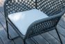 Металеве балконне крісло з м'якою подушкою та візерунковим плетінням Moma Skyline Design  - фото