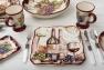 Обідні тарілки із фігурними бордовими кантами, набір 4 шт. "Секрети виноробів" Certified International  - фото