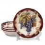 Набір із 4-х керамічних супових тарілок з малюнками у стилі кантрі "Секрети виноробів" Certified International  - фото