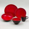 Двоколірна чайна чашка з кераміки шоколадного та червоного відтінків Etna Bastide  - фото