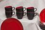 Двоколірна чайна чашка з кераміки шоколадного та червоного відтінків Etna Bastide  - фото