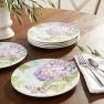 Набір із 4-х салатних тарілок із меламіну з малюнком фіолетових квітів "Сад гортензій" Certified International  - фото