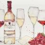 Прямокутне блюдо з кераміки з романтичним малюнком "Свято молодого вина" Certified International  - фото
