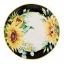 Набір з 4-х обідніх тарілок із чорною облямівкою та жовтими квітами "Букет соняшників" Certified International  - фото