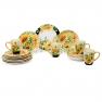 Набір з 4-х тарілок для супу з яскравими квітами та жовтою облямівкою "Букет соняшників" Certified International  - фото