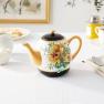 Заварник для чаю з кераміки з жовтим носиком та малюнком з квітів "Букет соняшників" Certified International  - фото