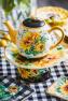 Заварник для чаю з кераміки з жовтим носиком та малюнком з квітів "Букет соняшників" Certified International  - фото