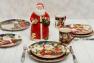Набір обідніх тарілок з новорічним сюжетом 4 шт. "Різдво з Сантою"   - фото