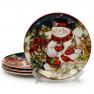 Тарілки для салату із новорічними висловлюваннями, набір 4 шт. "Різдво зі сніговиком" Certified International  - фото