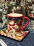 Набір з 4-х керамічних чашок для чаю з новорічними мотивами "Різдво зі сніговиком" Certified International  - фото