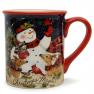Набір з 4-х керамічних чашок для чаю з новорічними мотивами "Різдво зі сніговиком" Certified International  - фото