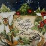 Набір з 4-х синіх піал з малюнком на новорічну тематику "Різдво зі сніговиком" Certified International  - фото