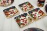 Квадратні десертні тарілки із новорічними малюнками, набір 4 шт. "Різдво зі сніговиком" Certified International  - фото
