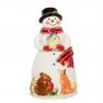 Святковий фігурний бісквітник з кераміки з ручним розписом "Різдво зі сніговиком" Certified International  - фото