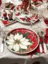 Набір із 4-х новорічних обідніх тарілок із малюнками пуансеттії "Зимовий сад" Certified International  - фото