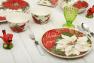 Набір із 4-х новорічних обідніх тарілок із малюнками пуансеттії "Зимовий сад" Certified International  - фото
