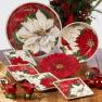 Набір квадратних керамічних десертних тарілок з новорічними малюнками "Зимовий сад", 4 шт. Certified International  - фото