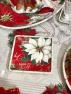 Набір квадратних керамічних десертних тарілок з новорічними малюнками "Зимовий сад", 4 шт. Certified International  - фото