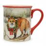Новорічні чашки для чаю з малюнками тварин "Зимовий ліс" набір 4 шт. Certified International  - фото