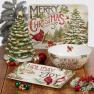 Прямокутна керамічна таріль з новорічним пейзажем "Прекрасне Різдво" Certified International  - фото