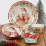 Набір керамічних тарілок з Санта Клаусом «Різдвяна казка» 4 шт. Certified International  - фото